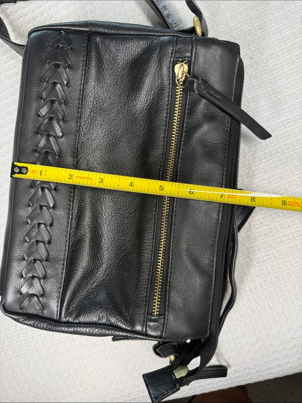 Great American Leather Works black leather crossbody shoulder bag western - Picture 15 of 16